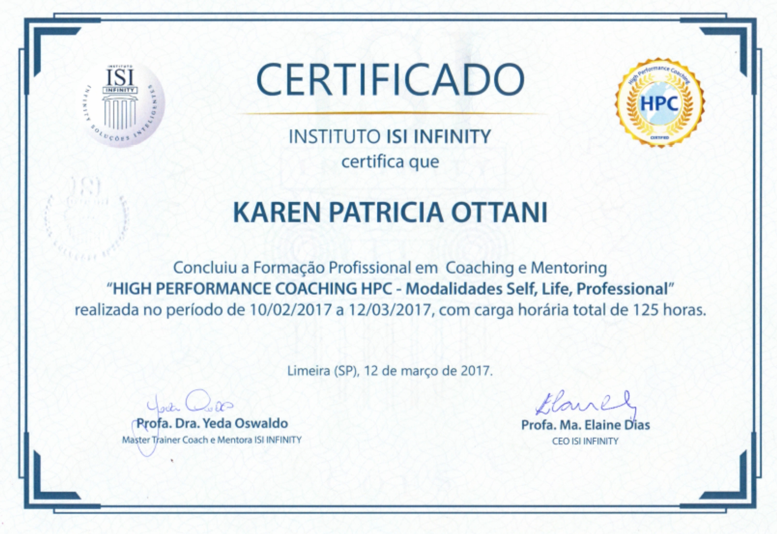 High Performance Coaching - Modalidade Profissional